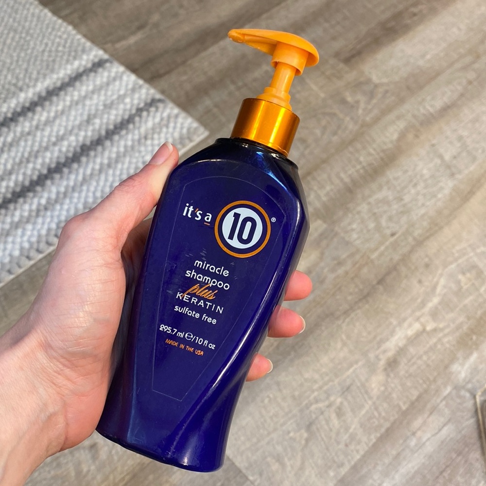 It’s a 10 miracle shampoo plus keratin sulfate free 10 fl oz